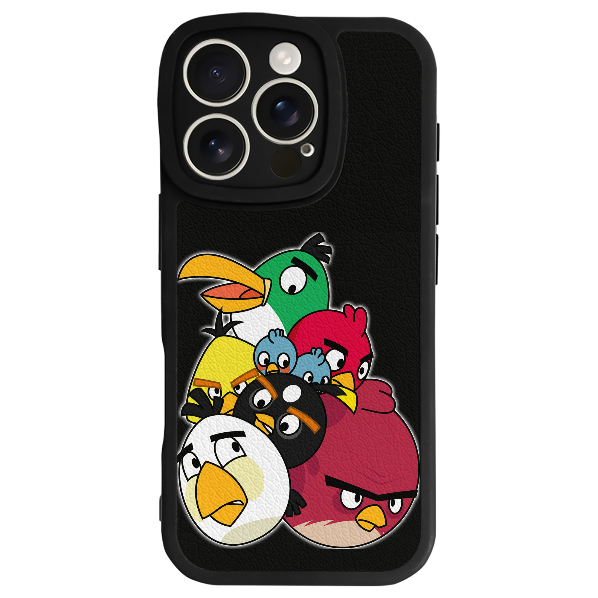 （画像用） Angry Birds アングリーバード 【iPhone 16シリーズ対応】シリコンスマホケース（レザー調） 材質：シリコン